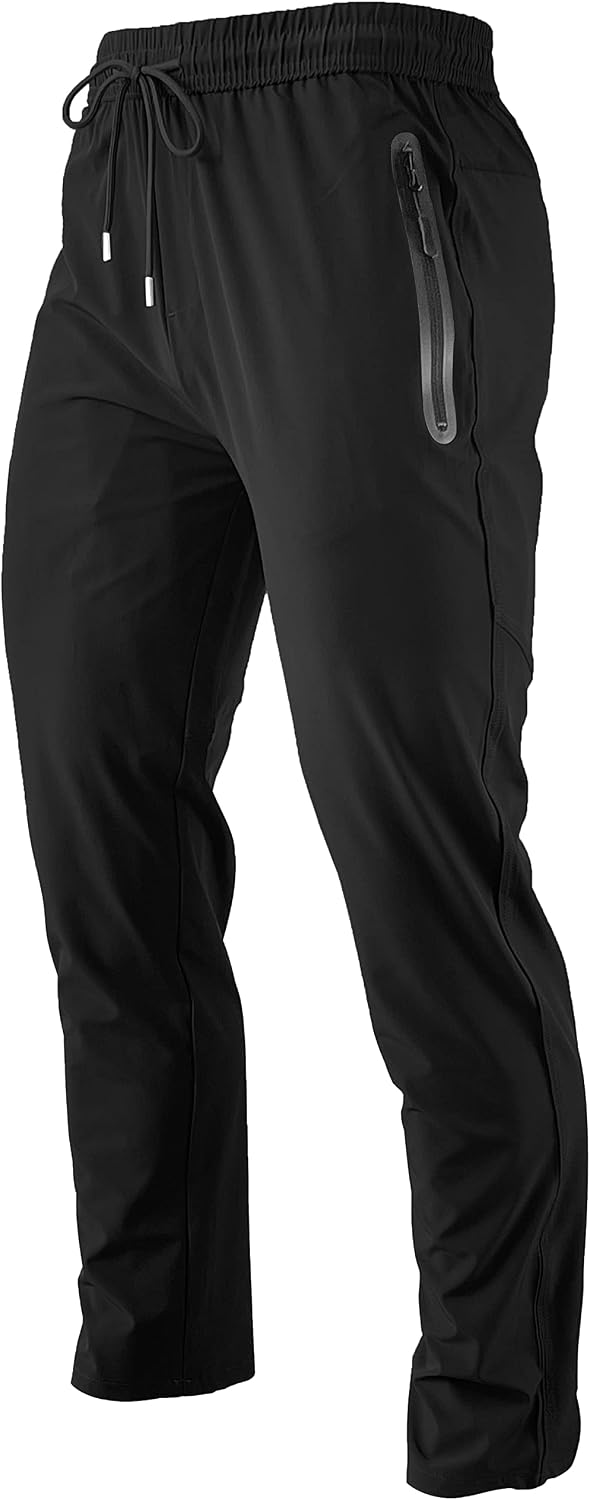 61MrVB-wSBL._AC_SL1500_.jpg Men's Lightweight Quick Dry Hiking Running Pants Outdoor Sports Breathable Zipper Pockets Athletic Work Pants - Image 1