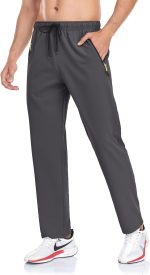 Men's Lightweight Pants with Zipper Pockets Quick Dry Workout Athletic Travel Pants - Image 2