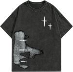 men Letter Graphic Drop Shoulder T Shirts Casual Round Neck Tee Top
