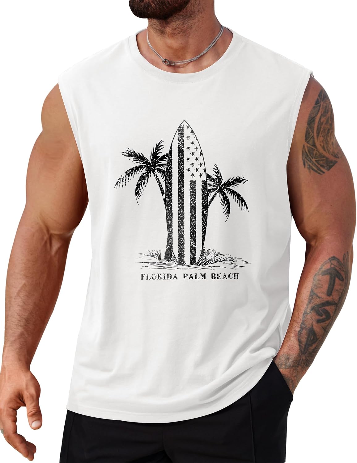 717cRAgIR0L._AC_SL1500_.jpg Mens Beach Summer Tank Tops Palm Tree Graphic Vacation Muscle Sleeveless Shirts (S-3XL) - Image 1